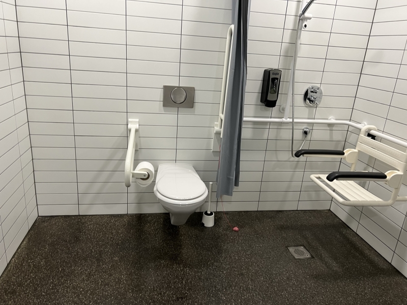 Shower cubicle for people with reduced mobility